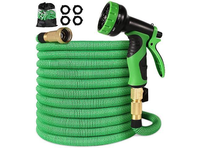 150 ft Garden Hose Upgraded Expandable Water Hose with 9 Pattern Spray Nozzle 34 Solid Brass Connectors Retractable Latex Core New Flexible