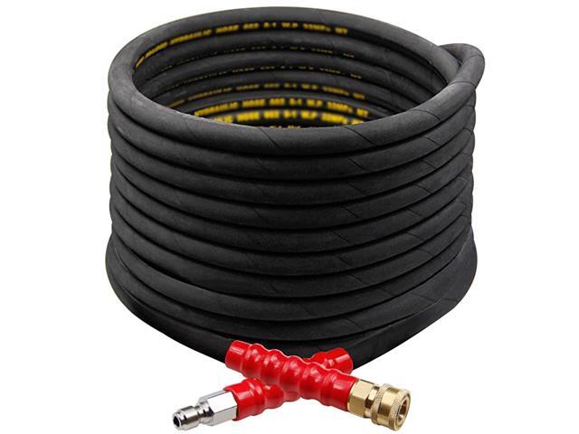 50FT Pressure Washer Hose with 38 Inch Quick Connect High Tensile Wire Braided Power Washer Hose 4000 PSI