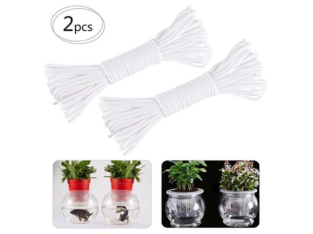 Total 130ft Self Watering Wick Cord 2Pcs 65 Feet Auto Drip Irrigation Waterer Rope String DIY Selfwatering Automatic Water Wicking Hydroponic