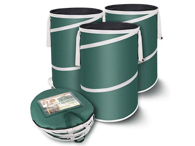 3Pack 30 Gallon Leaf Bags Pop Up Trash Can Yard Waste Garden Bag Container Reusable Collapsible Garden Bags for Gardening Camping and Home Storage