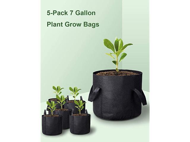 Pack 7 Gallon Plant Grow Bags Heavy Duty Nonwoven Fabric Plants Pots with Handles Indoor amp Outdoor Grow Containers for Tomatoes Fruit Vegetables