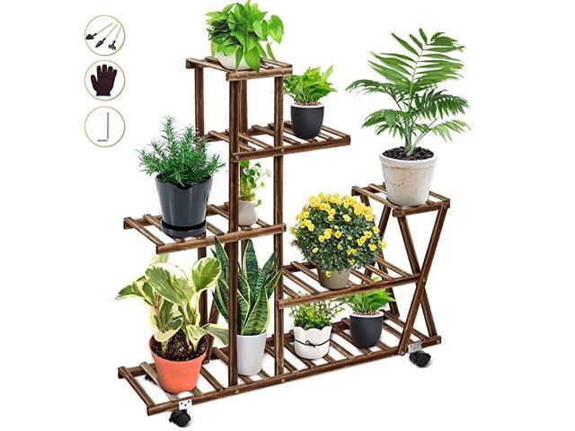 Plant Stand Indoor Outdoor Plant Display Multi Tier Flower Shelves Stands Garden Plant Shelf Rack Holder in Corner Living Room Balcony Patio Yard