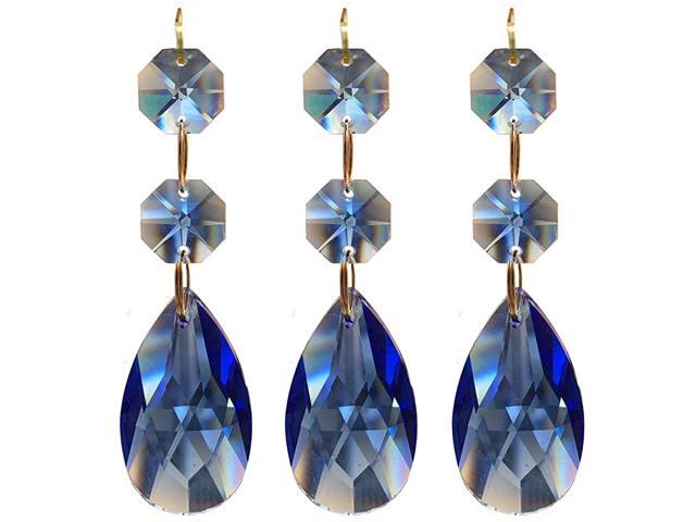 10Pieces Teardrop Crystal Chandelier Pendants Parts BeadsHanging Crystal Beads Chain GarlandDoor CurtainCandlestickParty Wedding Chirstmas