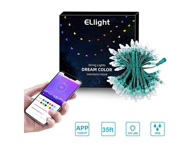 Outdoor String Lights 35ft 100LED Dream Color Patio Lights with APP Waterproof Color Changing LED String Lights for Christmas Wedding Party