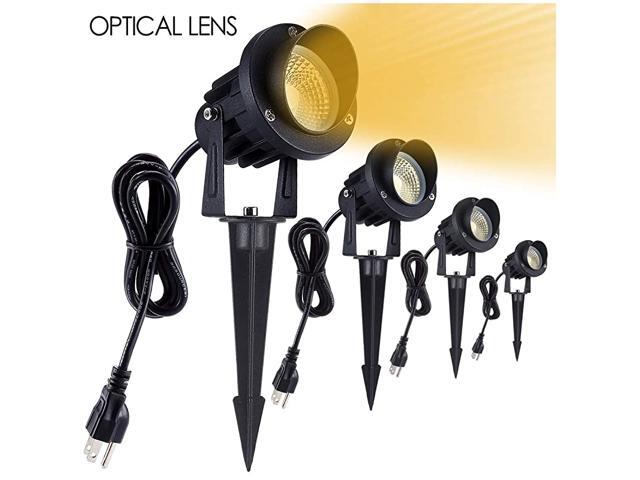 Led Landscape Lights7W 120V Warm White Outdoor SpotlightLandscape Lighting for Tree Lawn Wall Flag Garden Yard with US Plug in and Ground Stake 4 Pack