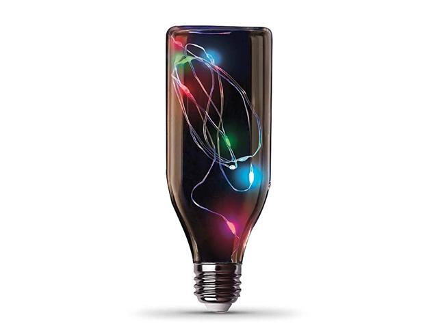 FYBOT 15W Decorative Fairy RGB Magical Glow Bottle Shaped Clear LED Light Bulb 607quotH x 224quotD MultiColor