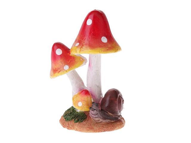 Fairy Mushroom Miniature Mushrooms Flowerpot Figurine Fairy Garden Decor Cake Decoration Snail on Mushroom