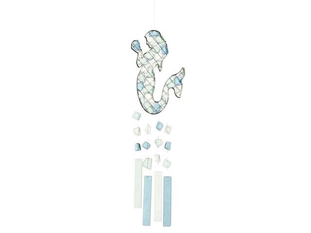 Peaceful Sea Glass Wind Chime Mermaid Upright