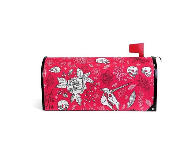 Magnetic Mailbox Covers Hand Drawn Skull Flower Letter Box Cover Colorful Painting Graden Outdoor Decorations255x208 Inch Large SizeMulticolor