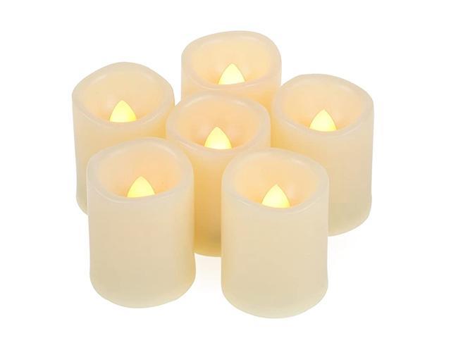 400hr Long Lasting Battery Operated Flameless LED Votive Candles with Timer Realistic Flickering Electric Tea Lights Baptism Wedding Party