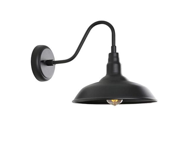 Gooseneck Barn Light Farmhouse Wall Mount Light Fixture Exterior E26 Black Industrial Wall Sconce for Garage 10quot High IP44 Waterproof 1 Pack LM2201