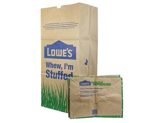 30 Gallon Heavy Duty Brown Paper Lawn and Refuse Bags for Home and Garden 5 Count