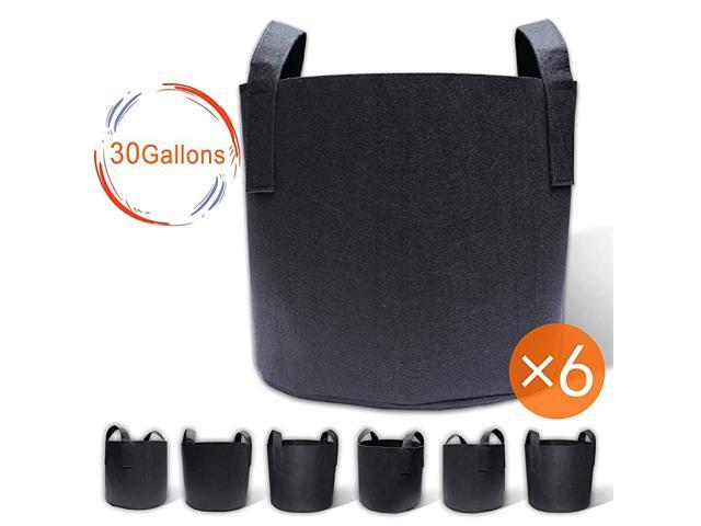 6Pack 30 Gallon Grow Bags Aeration Fabric Pots with Handles