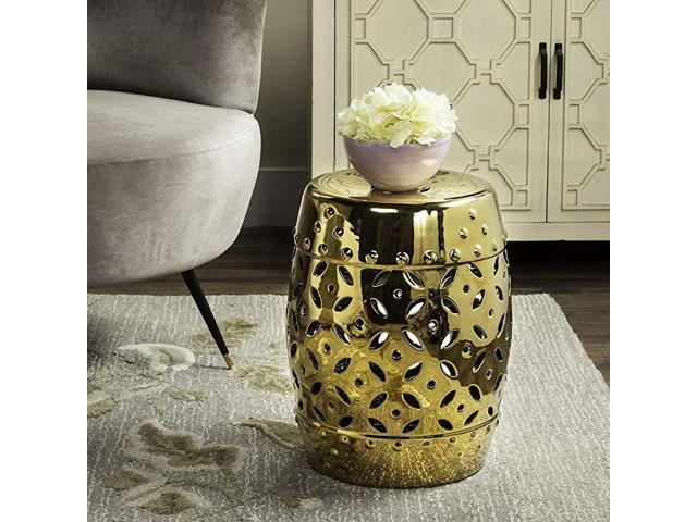 Castle Gardens Collection Lattice Coin Ceramic Garden Stool Gold