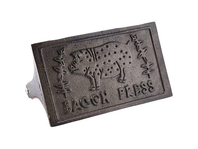 Bacon Press and Steak Weight Heavyweight Cast Iron with Wooden Handle For Grill Panini Burgers Bacon and Sausage