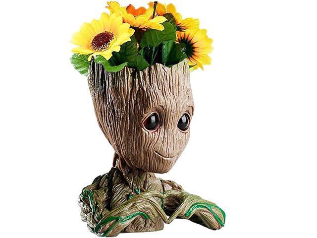 Guardians of The Galaxy Groot Pen Pot Tree Man Pens Holder or Flower Pot with Drainage Hole Perfect for a Tiny Succulents Plants and Best Christmas
