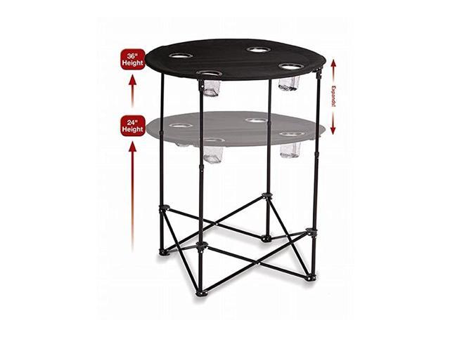 Portable Round Tailgate Table Extends from 24quot to 36quot
