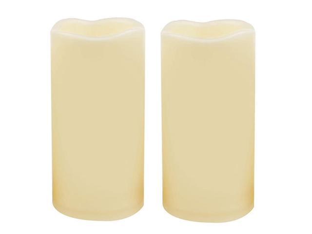 Waterproof Outdoor Battery Operated Flameless LED Pillar Candles with Timer Flickering Plastic Resin Electric Decorative Light for Lantern Patio
