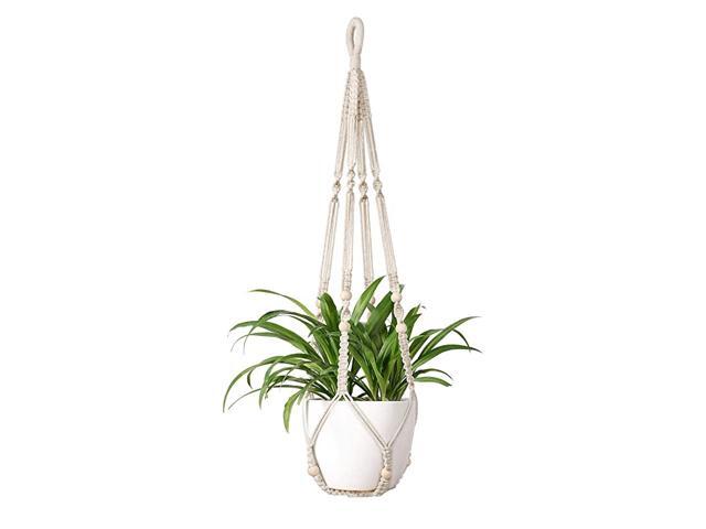 Macrame Plant Hangers Indoor Hanging Planter Basket with Wood Beads Decorative Flower Pot Holder No Tassels for Indoor Outdoor Home Decor 35 Inch