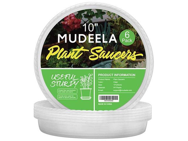 6 Pack of 10 inch Plant Saucer Durable Plastic Plant Trays for Indoors Clear Plastic Flower Plant Pot Saucer Made of Thicker Stronger Plastic with
