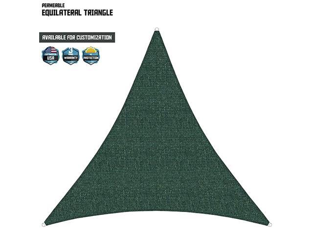 Sunshades Depot 5x5x5 Sun Shade Sail 180 GSM HDPE Green Strips and White Strips Equilateral Triangle Permeable Canopy Custom Commercial Standard