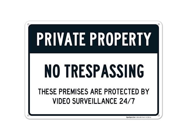Private Property No Trespassing Sign Video Survelliance Sign 24x36 Inches 160 Mil Thick Corrugated Plastic Easy Mounting IndoorOutdoor Use Made in