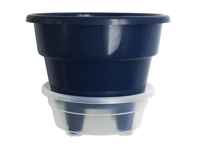 Self Watering + Self Aerating Unique Drainage Deep Reservoir Round Planter Pot Minimizes Root Rot amp Soil Fungus in Herb Succulent for Indoor amp