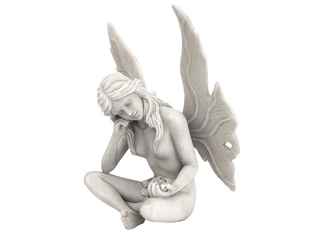 Gazing Secret Garden Fairy Statue 10 Inch Polyresin Antique Stone