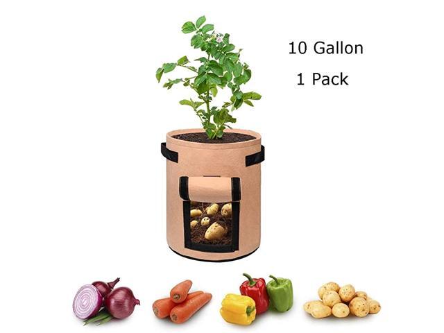 Potato Grow Bags Garden Planting Grow Bags with Handles and Large Harvest Window Thickened Vegetables Growing Bags Reusable 10 Gallon Planter Bag10