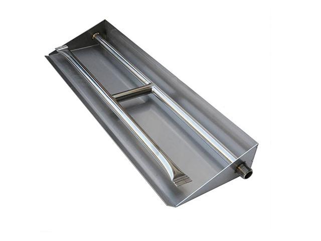 Stainless Steel Dual Fireplace Burner Pan 265 Inches