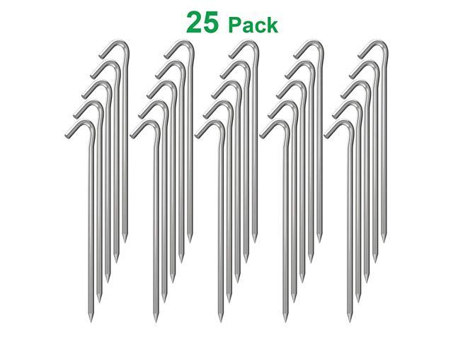 9 Inch Galvanized Tent Stakes Metal Tent Pegs Heavy Duty Steel Yard Camping Stakes Tarp Hooks Inflatables Outdoor Decorations 25 Pack