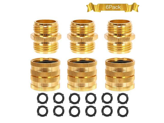 mpA Garden Hose Adapter 6 Pieces Male to Male Female to Female 34 Inch Quick Connectorwith Extra 12 Pieces Washer for Standard Garden Hose