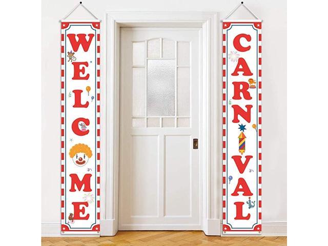 CarnivalCircus Party Decorations Carnival Welcome Signs for Front DoorPorch Carnival Themed Party Supplies for Indoor amp Outdoor