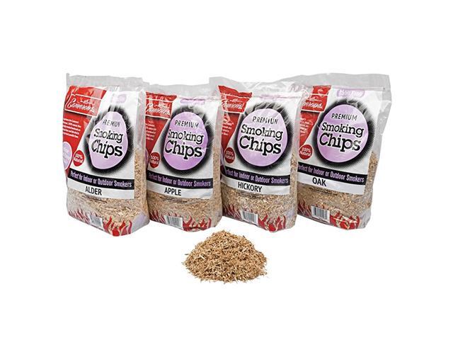 Smoking Sawdust Chips Apple Hickory Oak Alder 260 cu in 0004m³ 4 Pack Value Gift Set of Extra Fine Kiln Dried BBQ Wood 100 All Natural Barbecue