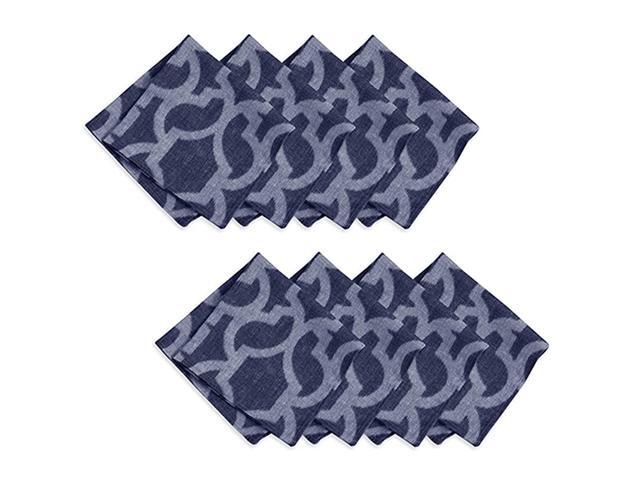 Sydney Indoor Outdoor Polyester Table Linens 17Inch by 17Inch Napkins Set of 8 Blue
