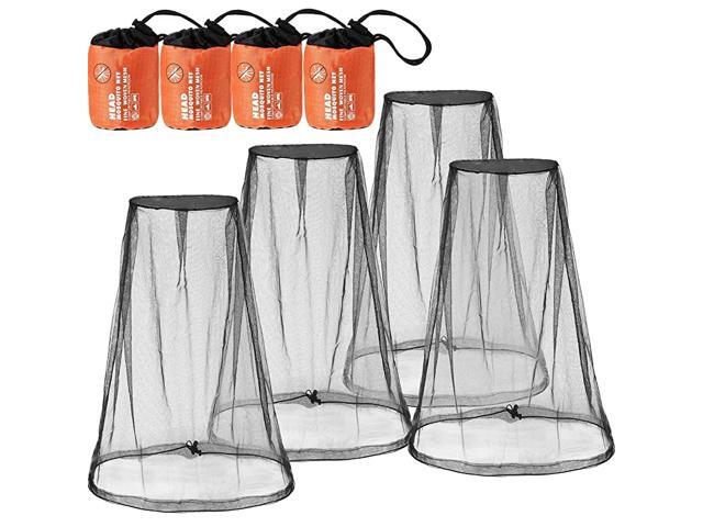 Pack Mosquito Head Net Face Mesh Net Head Protecting Net for Outdoor Hiking Camping Climbing Walking Mosquito Fly Insects Bugs Preventing Big Size