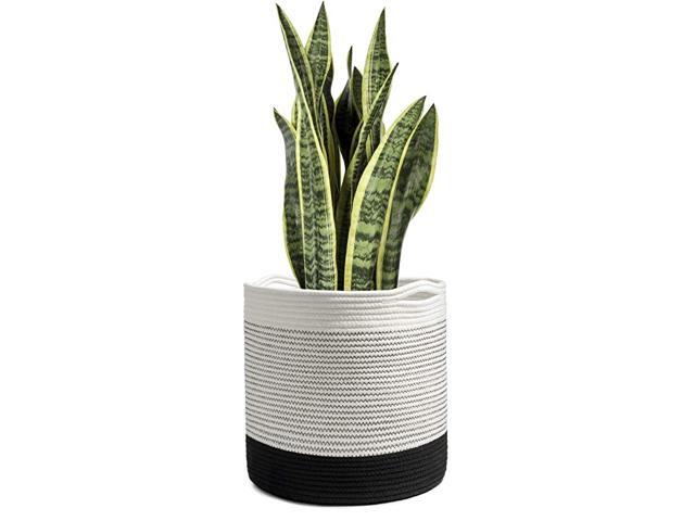 Woven Cotton Rope Plant Basket for 10in to 12in Flower Pot Floor Indoor Planters 135 x 135 Storage Basket Organizer Modern Home Decor