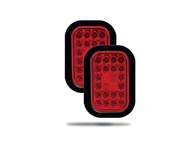 x 3quot DOT Approved Red 24 LED Trailer Tail Light Rectangular Truck Stop Brake Turn Lights IP67 Waterproof RV Semi Truck Taillight Colored Lens
