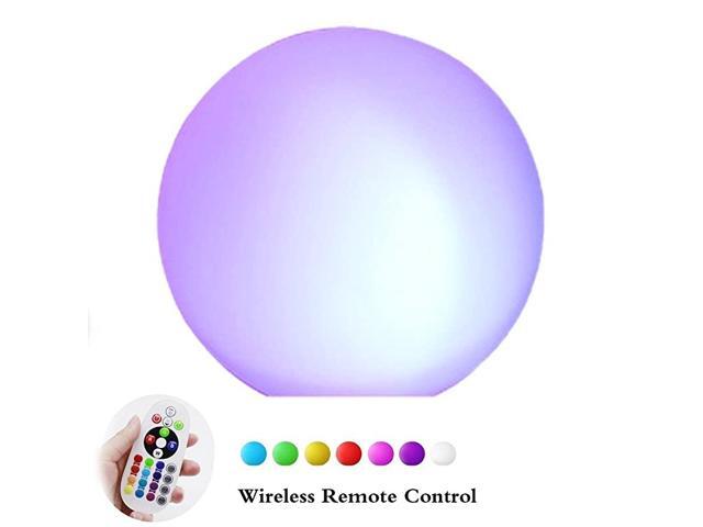 LED Ball Light Waterproof RGB ColorChanging LED Dimmable Bedside Table LampRechargeable Night Decorative Mood Light with Remote Controller for