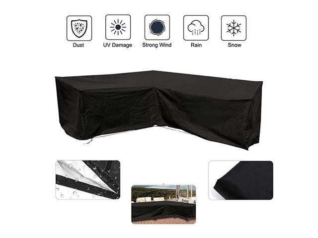 Patio VShaped Sectional Sofa Cover Waterproof Outdoor Sectional Furniture Cover Outdoor Sofa Cover LShaped Garden Couch Protector 100quot L on Each