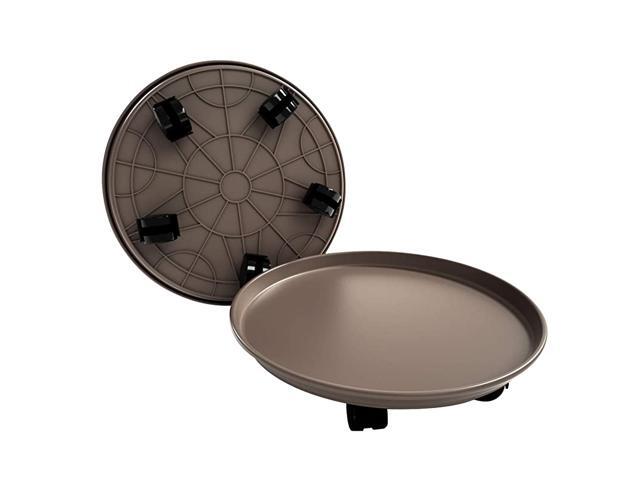 Pack 155quot Brown Plant Caddy with Easy Moving Caster Wheels Round Movable Planter Dolly Trolley Tray Pallet Outdoor Indoor Tree Flower Stand Planter