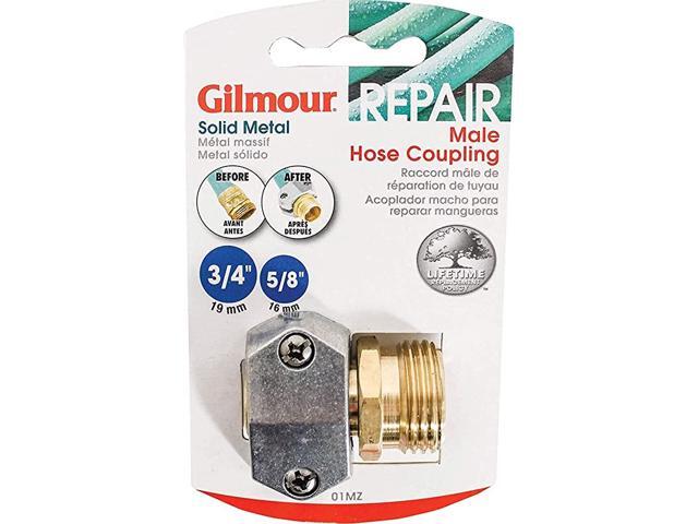 2 Pack Heavy Duty Brass and Metal Male Hose Repair Clamp Coupling Barbed Mender for Garden Hoses 01MZ