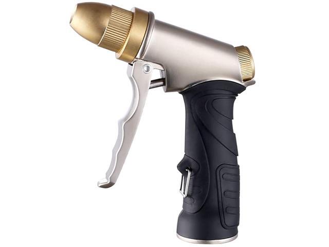 Garden Hose Nozzle Heavy Duty Metal in Zinc Alloy Body with Full Brass Nozzle amp ABS Plastic with Rubber Coating4 Watering Patterns High