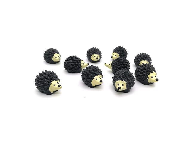 Mini Animals Miniature Figurines Fairy Garden Miniature Moss Landscape DIY Terrarium Crafts Ornament Accessories for Home Décor Hedgehog Pack of 10