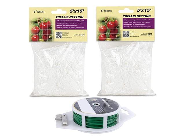 Trellis Netting 5x15ft 2Pack Trellis Net HeavyDuty Polyester Trellis Net Design for Climbing Fruits and Vegetables Hydroponics Grow Net Garden