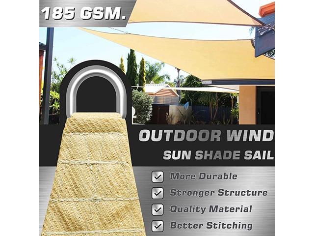 10x10 Sun Shade Sail Rectangle Canopy for Patio Backyard Beige
