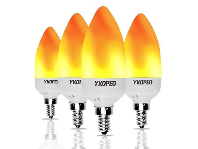 Flame Light Bulb E12 LED Flickering Flameless Candles Warm White Simulated Fire Effect Tip Candelabra Bulbs with 2Models 3Watt LEDs Decorative