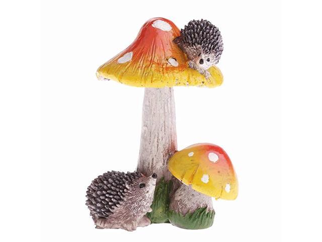 Fairy Mushroom Miniature Ornament Hedgehog Mushroom Figurine Fairy Garden Decor Cake Decoration