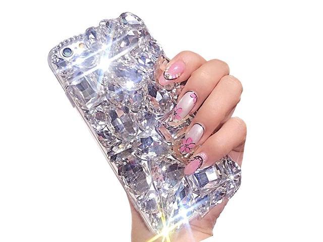 Diamond Case for Samsung Galaxy A20EA10EAearl 3D Homemade Luxury Sparkle Crystal Rhinestone Shiny Glitter Full Clear Stones Back Phone Cover with