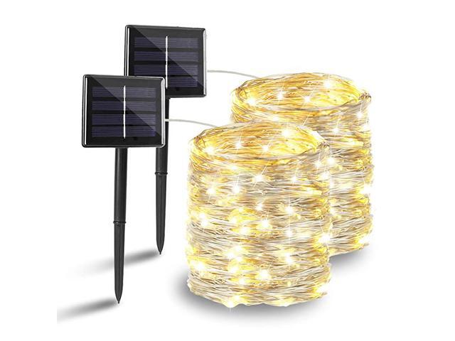 Solar String Lights 2Pack Each 200LED Upgraded Durable Solar Lights Outdoor Waterproof 8 Modes Solar Fairy Lights for Wedding Patio Garden Tree